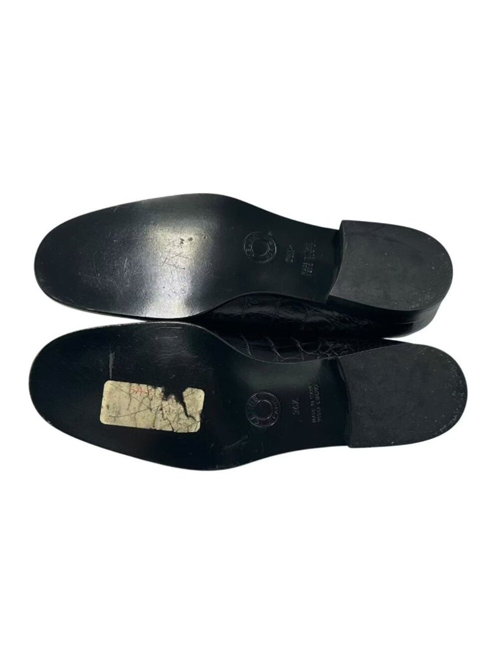 Celine Loafers Leather Croco Pattern 36.5 Black - Picture 6 of 8